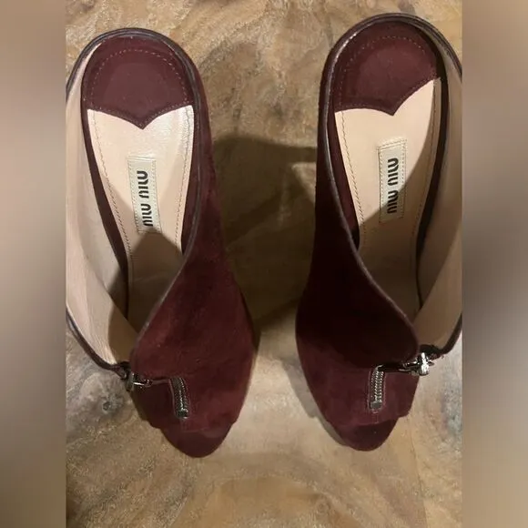 Miu Miu suede mules size 38 (7.5 US)