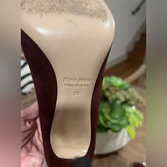 Miu Miu suede mules size 38 (7.5 US)