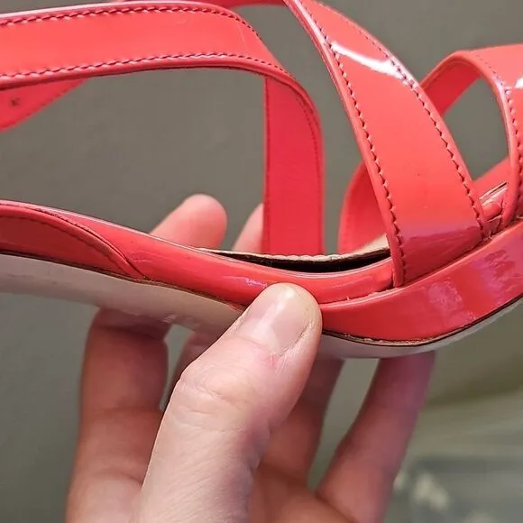Miu Miu Orange Patent Leather Strappy Heels Size 39