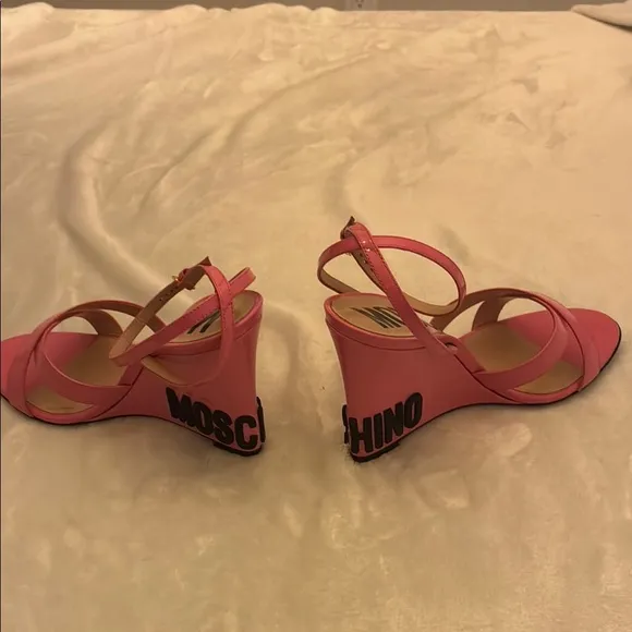 Moschino Pink Wedge Heels with Strappy Design
