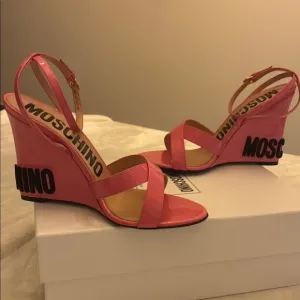 Moschino Pink Wedge Heels with Strappy Design