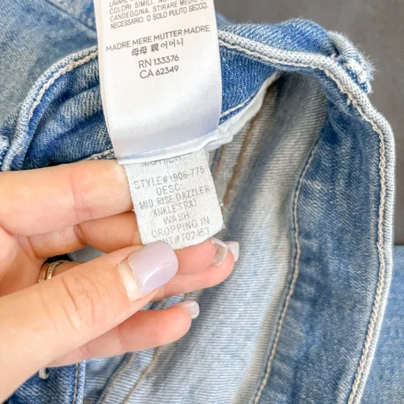 Mother Mid Rise Dazzler Ankle Fray Jeans Dropping In