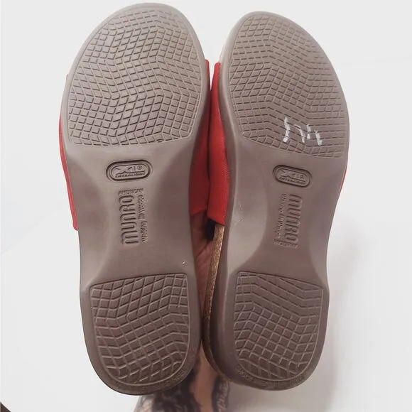 Munro Casita Slide Sandal Women's 9W Wide Shoes Brick Stretch Fabric Comfort
