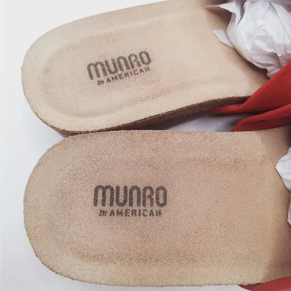 Munro Casita Slide Sandal Women's 9W Wide Shoes Brick Stretch Fabric Comfort