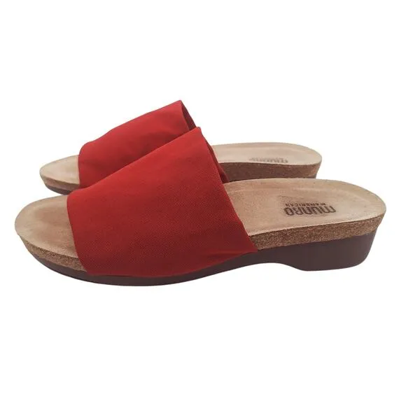 Munro Casita Slide Sandal Women's 9W Wide Shoes Brick Stretch Fabric Comfort