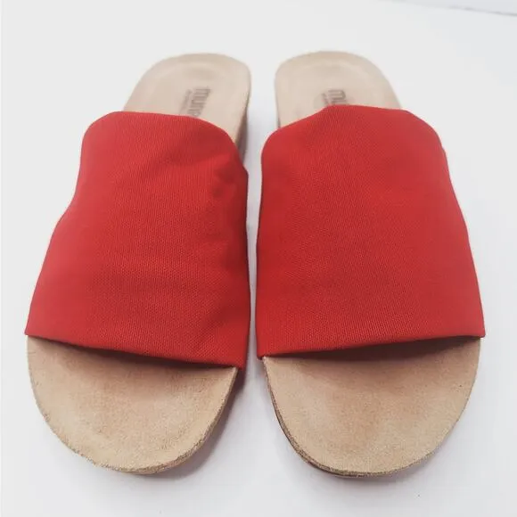 Munro Casita Slide Sandal Women's 9W Wide Shoes Brick Stretch Fabric Comfort