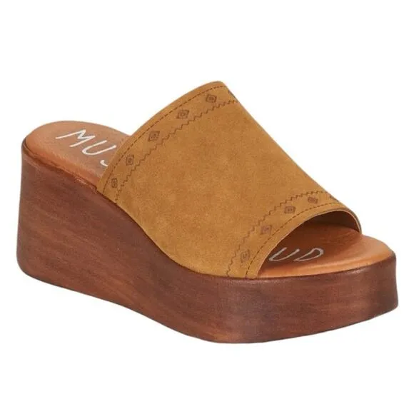 Musse &amp; Cloud Brown Suede Boho Mules Slide size 40 US 10