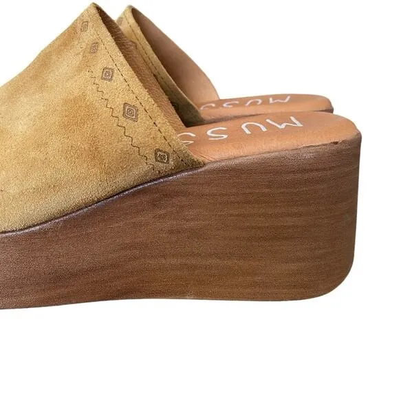 Musse &amp; Cloud Brown Suede Boho Mules Slide size 40 US 10