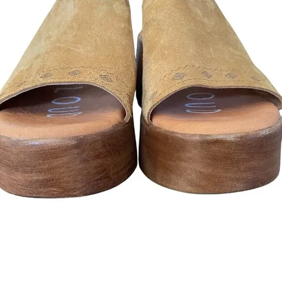 Musse &amp; Cloud Brown Suede Boho Mules Slide size 40 US 10