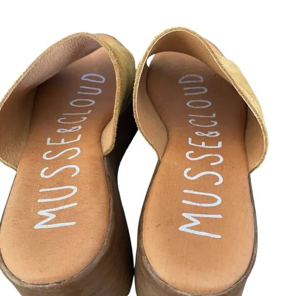 Musse &amp; Cloud Brown Suede Boho Mules Slide size 40 US 10
