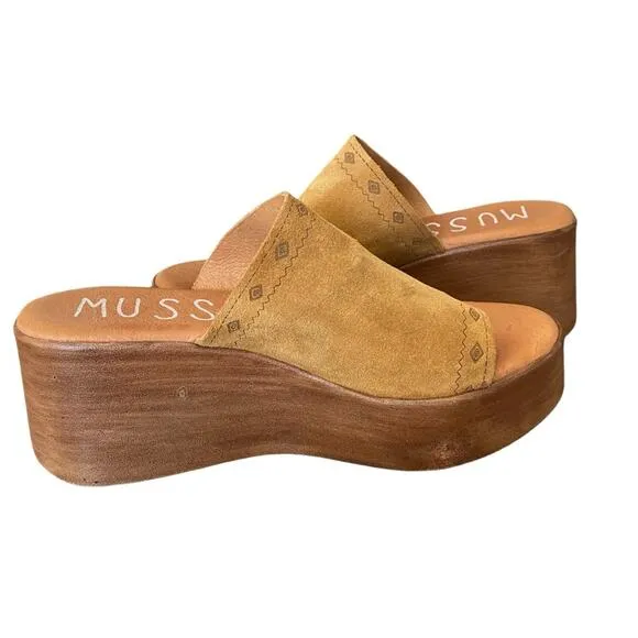 Musse &amp; Cloud Brown Suede Boho Mules Slide size 40 US 10