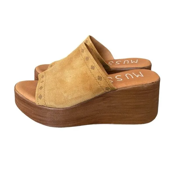 Musse &amp; Cloud Brown Suede Boho Mules Slide size 40 US 10