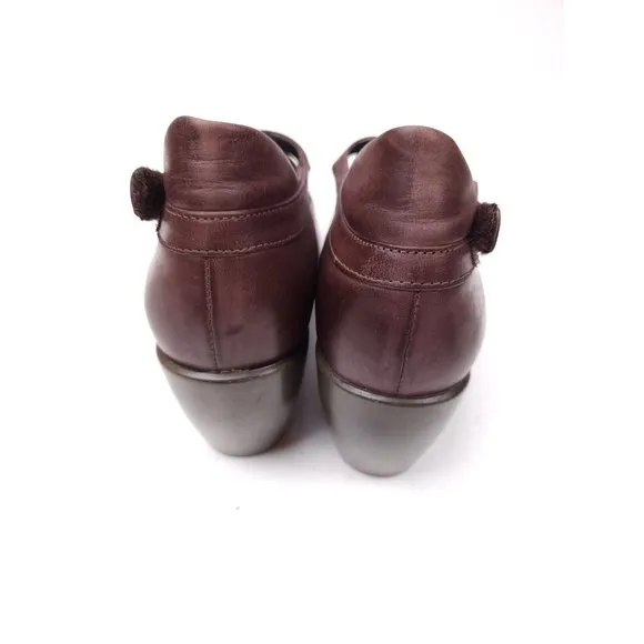 NAOT Distressed Leather Clogs Mary Jane Heeled Clog Shoes Womens Sz 40/ 9-9.5 US
