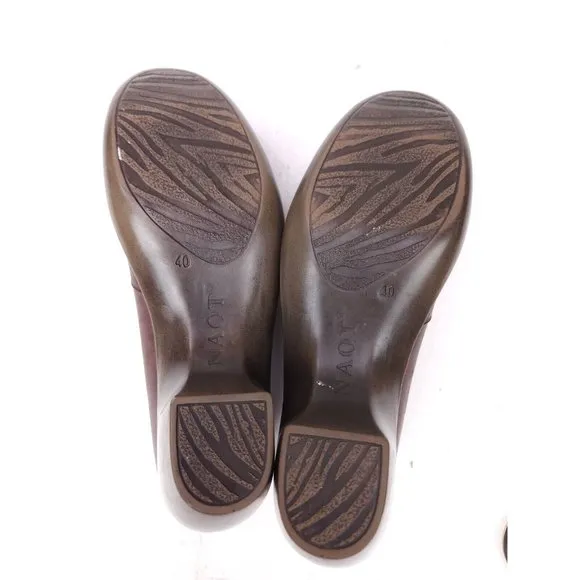 NAOT Distressed Leather Clogs Mary Jane Heeled Clog Shoes Womens Sz 40/ 9-9.5 US