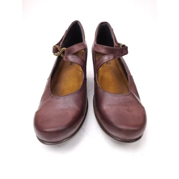NAOT Distressed Leather Clogs Mary Jane Heeled Clog Shoes Womens Sz 40/ 9-9.5 US