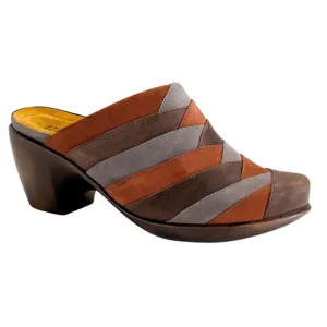 Naot NWOB Beyond Brown Spice Multi Slate Heeled Mule Clogs Size 38 / 7