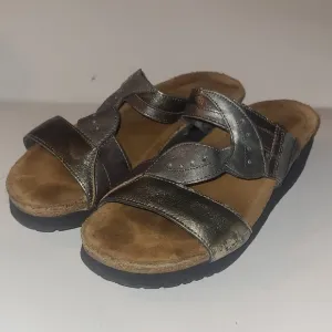 Naot Sandals Slides Leather Kimberly Metallic Boho Whimsy Fairy Beach Granny