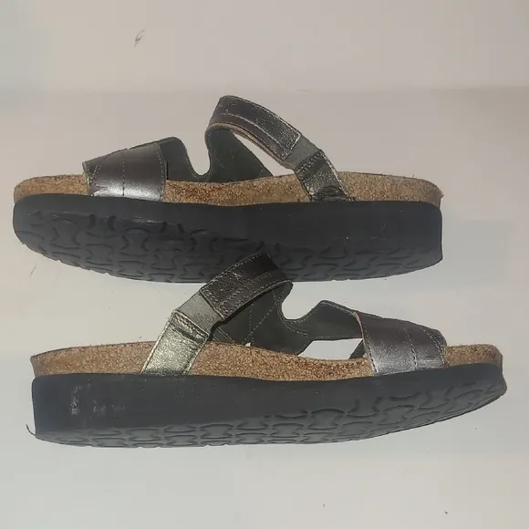 Naot Sandals Slides Leather Kimberly Metallic Boho Whimsy Fairy Beach Granny