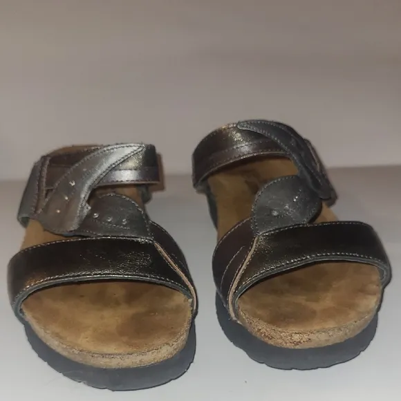 Naot Sandals Slides Leather Kimberly Metallic Boho Whimsy Fairy Beach Granny