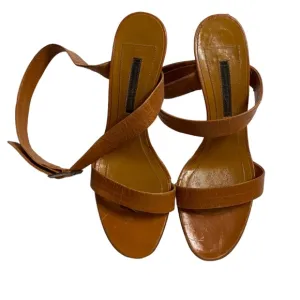 Narciso Rodriguez Vintage Ankle Tie Strappy Heels Leather Brown Size 8