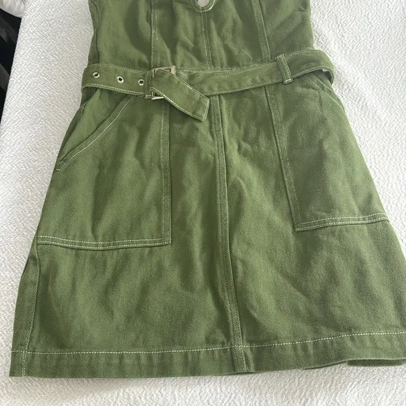 Nasty Gal Twill Bandeau Mini Dress, BRAND NEW, Size 6, $88