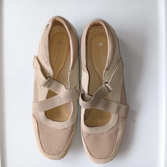 Naturalizer Francine Leather Shoes Adjustable Criss-Cross Straps Tan Size 11M
