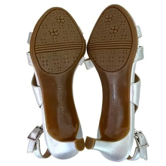 Naturalizer Taimi Silver Strappy Heels Sz 5.5 Women’s NEW in Box Sparkly Dressy