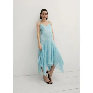 NEW $328 HATCH The Anette Flowy Blue Floral Midi Dress