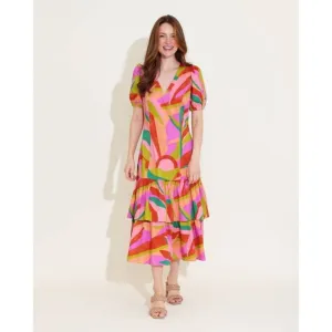 NEW ALDEN ADAIR riley midi dress in multicolor