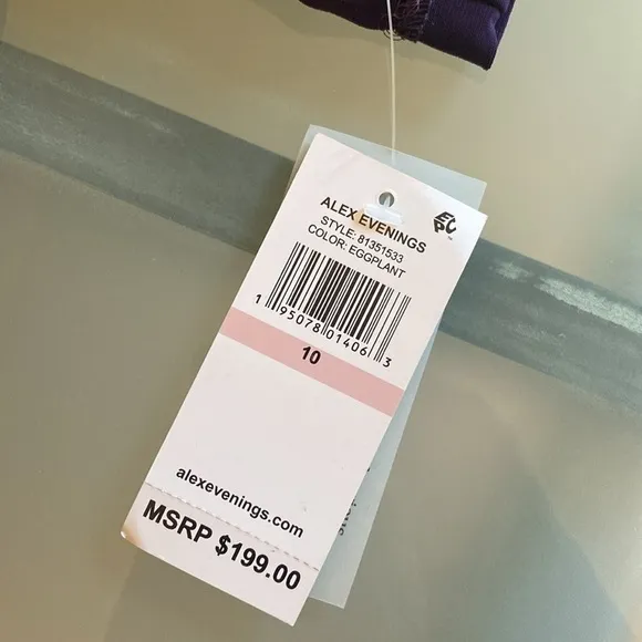 NEW Alex Evenings Purple Satin Gown with Pockets Size 10