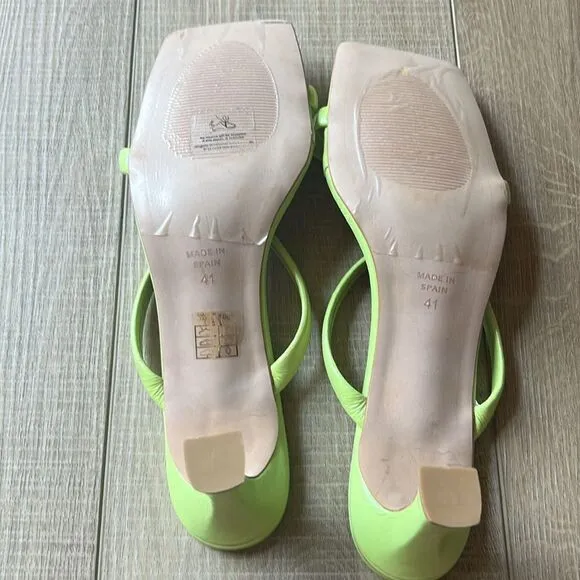 NEW Angel Alarcon Square-Toe Mules Lime Green US 11