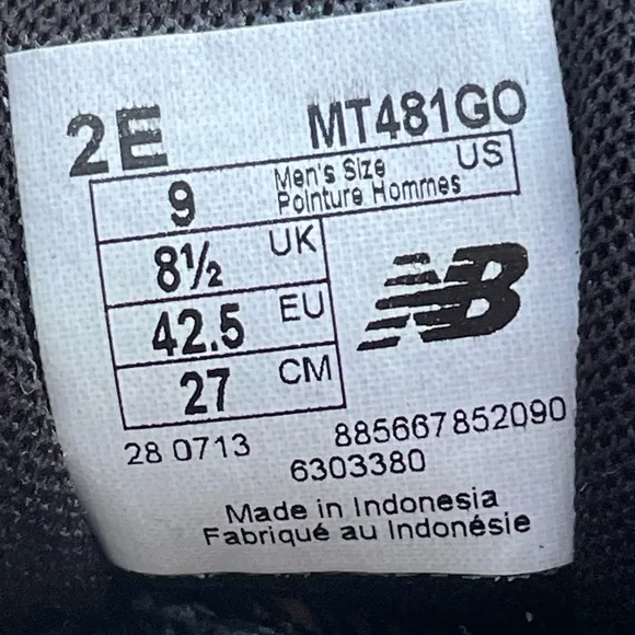 New Balance All Terrain MT481GO Trail Running &amp; Hiking Shoe. Mens Size 9 Wide 2E
