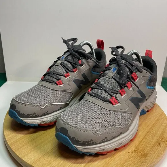 New Balance Men 9 510 V5 Gray Blue Red Trail Running Shoes Sneaker Cushioned