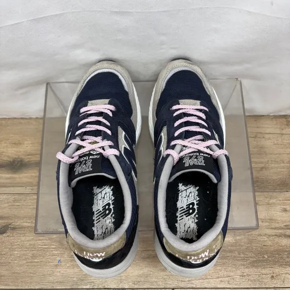 New Balance US7.5 Made In England Trail Gray Blue Mega Grip ( MMITL575NL )