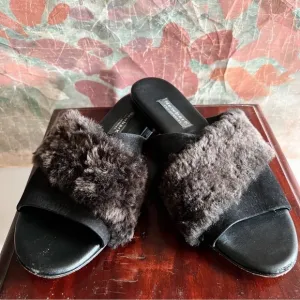 New Bark Yasmin Flat Shearling Slides size 11