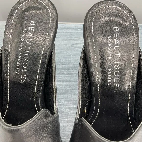 NEW Beautiisoles by Robyn Shreiber Women’s Lisa Pointed Toe Mules Black Size 5