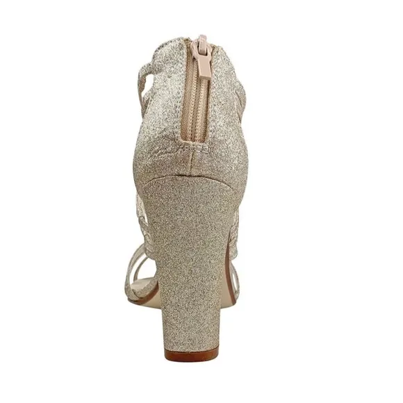 NEW Benjamin Walk Touch Ups RHYAN Strappy Champagne Glitter Heels (BWXX007)