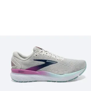 NEW BROOKS women's ghost 16 sneakers in white/grey/estate blue