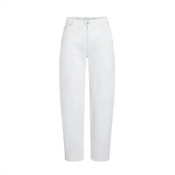 NEW DAILY BLUE adriano goldshmied ag mantra wide leg barrel jeans in white