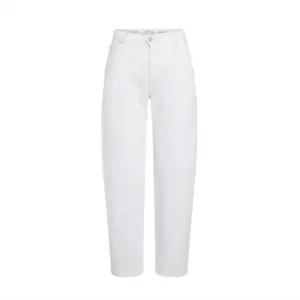 NEW DAILY BLUE adriano goldshmied ag mantra wide leg barrel jeans in white