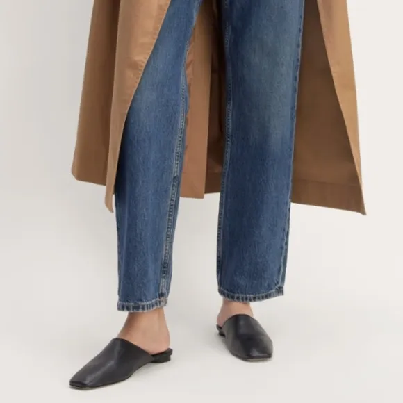 NEW Everlane The Day Mule Black Leather Slip-On Mules