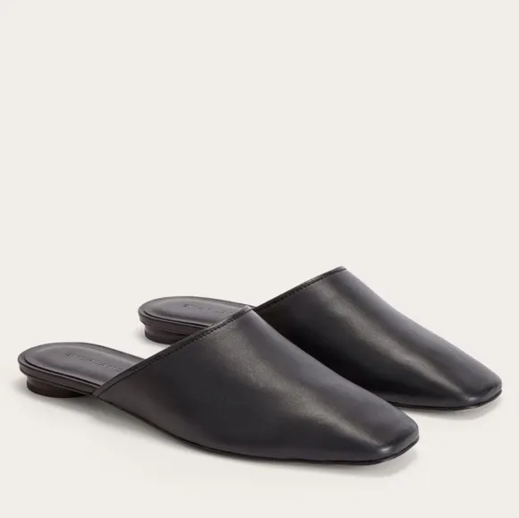 NEW Everlane The Day Mule Black Leather Slip-On Mules