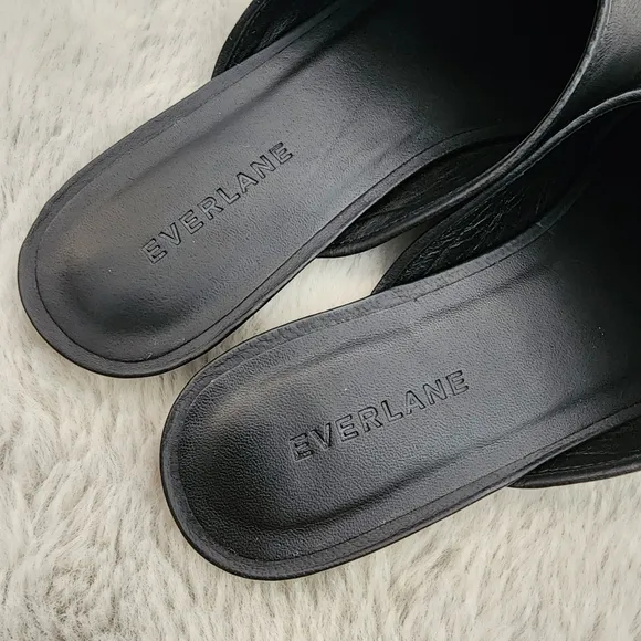 NEW Everlane The Day Mule Black Leather Slip-On Mules