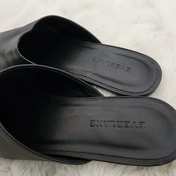 NEW Everlane The Day Mule Black Leather Slip-On Mules