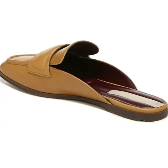 New Franco Sarto Duval Loafer Leather Camel Mules Size 7.5M US