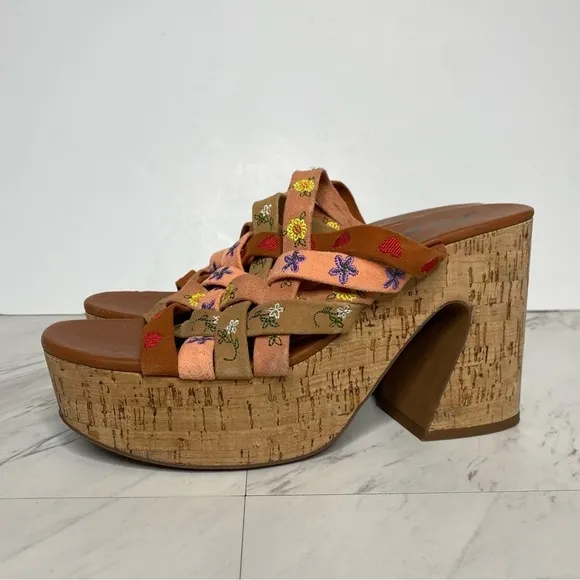 New! Free People Lisbon Cork Platform Mule 41