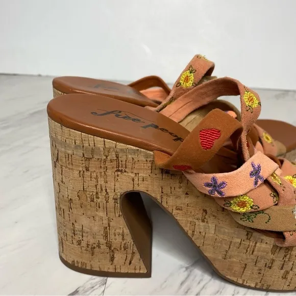 New! Free People Lisbon Cork Platform Mule 41