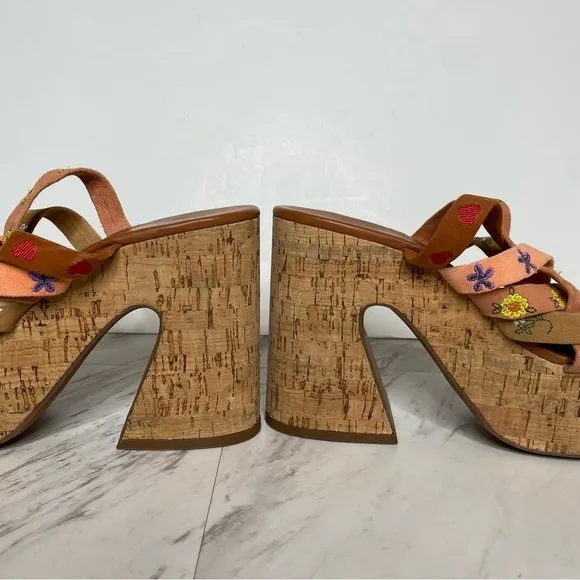New! Free People Lisbon Cork Platform Mule 41