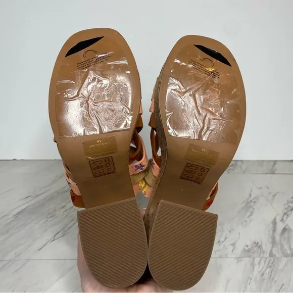 New! Free People Lisbon Cork Platform Mule 41