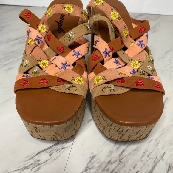 New! Free People Lisbon Cork Platform Mule 41